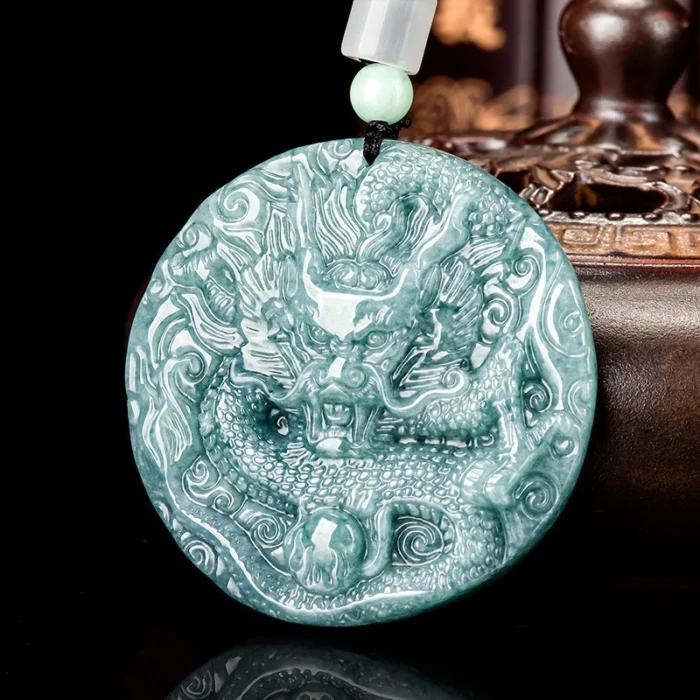 High-end customised jadeite dragon plaque - Image 1