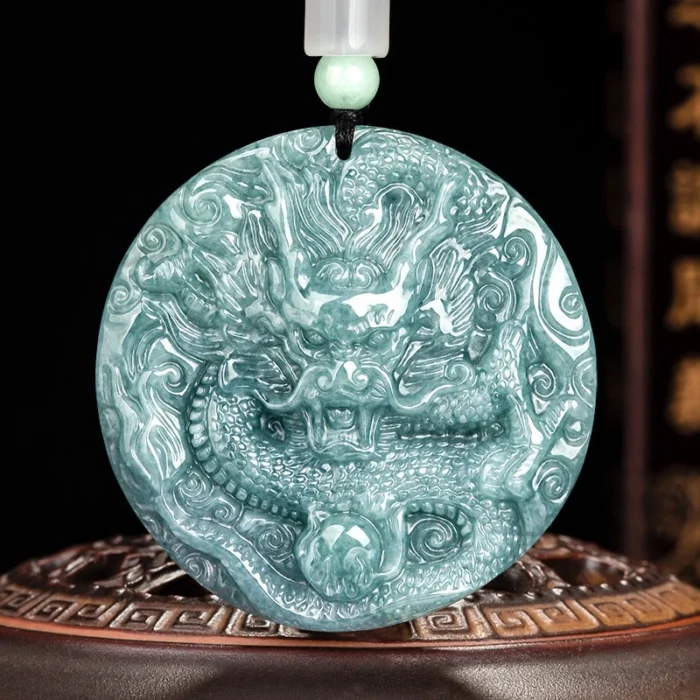 High-end customised jadeite dragon plaque - Image 2