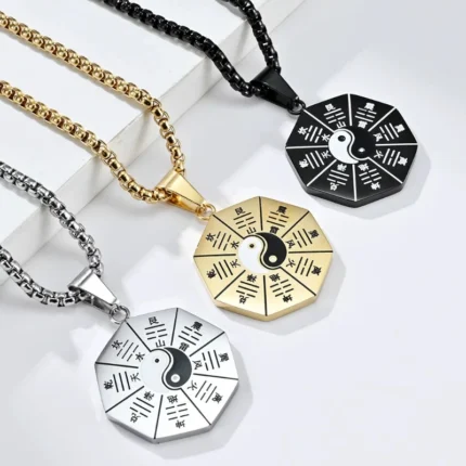 Taoist Taiji Bagua Necklace (Sterling Silver)