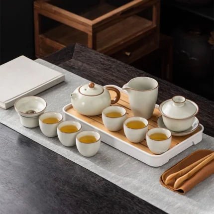 Chinese Kung Fu Ru Kiln Tea Set