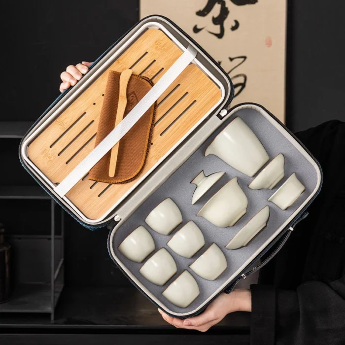 Chinese Kung Fu Ru Kiln Tea Set - Image 4