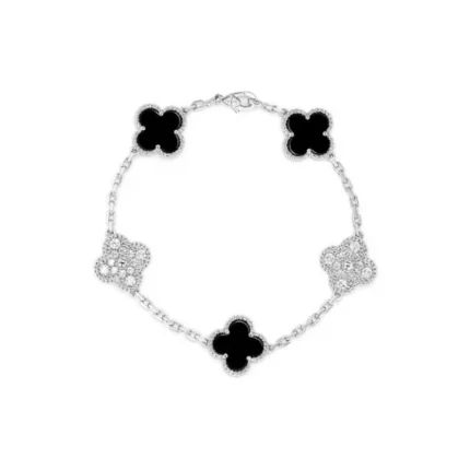 Sterling Silver Agate Lucky Straw Bracelet