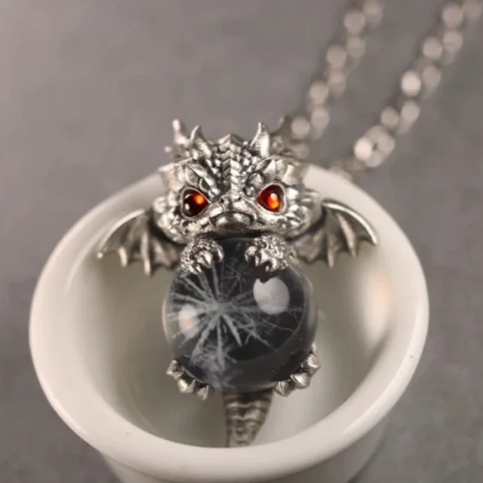 Dragon Vintage Sterling Silver Necklace - Image 1