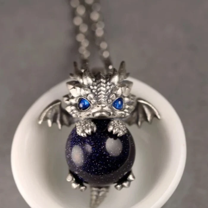 Dragon Vintage Sterling Silver Necklace - Image 2